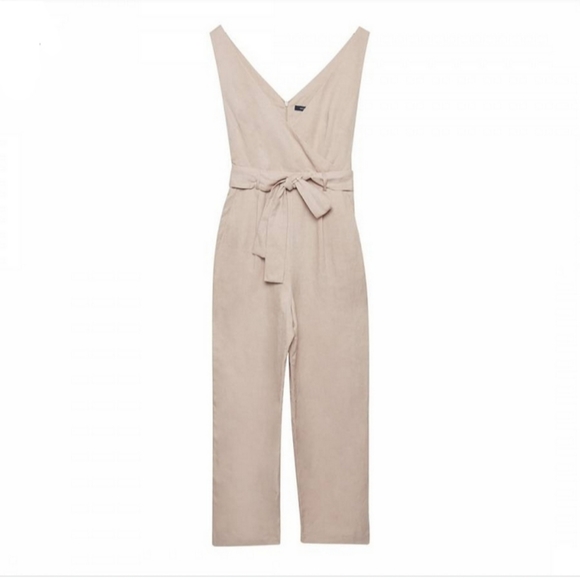 🌸 SOLD - French Connection Linen Blend Jumpsuit Size M - Picture 2 of 10